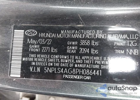2023 Hyundai Elantra Sel z USA, uszkodzony, nr VIN 5NPLS4AG8PH086441